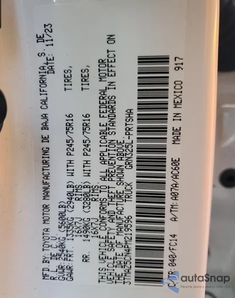 2023 Toyota Tacoma Double Cab from USA, damaged, VIN 3TMAZ5CN4PM219596